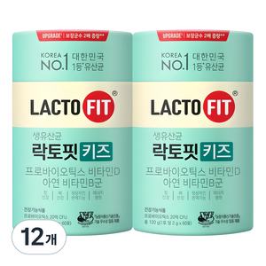 락토핏 키즈 유산균, 60회분, 120g, 12개
