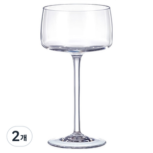 크리스탈렉스 알렉시아 플랫 낮은 샴페인 와인잔, 2개, 220ml