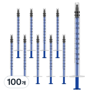 딩동펫 앵무새 소동물 다용도 주사기 1ml, 100개