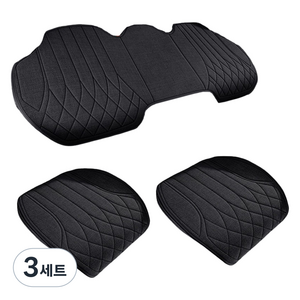 Ez2mk 스타일리쉬 사계절 차량용 방석 앞좌석 2p + 뒷자석 세트 MS-370, 블랙, 3세트