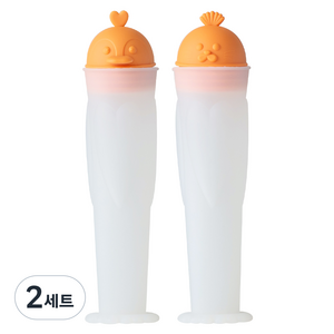 플라이토 실리콘 NEW 아이스크림틀 몰드 물개 + 펭귄 세트, 오렌지, 2세트
