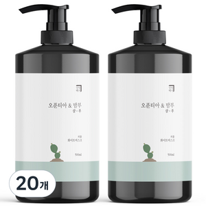 살림백서 오푼티아 앤 밤부 퍼퓸 샴푸 화이트머스크, 500ml, 20개