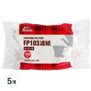 칼리타 필터 FP-103, 100개입, 5개, 화이트