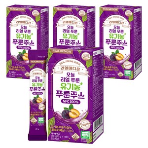 리얼메디온 오늘 리얼 유기농 푸룬주스 NFC 100% 14p, 4개, 280g