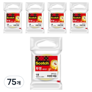 스카치 투명테이프 550 리필 18mm x 20m, 75개