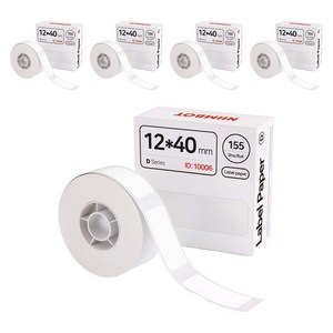 님봇 라벨프린터 D시리즈 H1S 공용라벨지 화이트 12 x 40 mm, 155칸, 5개