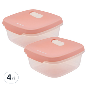 모모빈 실리콘 이중 밀폐 이유식 보관 용기, 370ml, 테라코타 로즈, 4개
