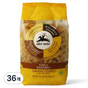 알치네로 유기농 통밀 푸질리, 500g, 36개