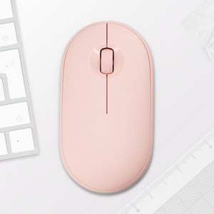 홈플래닛 저소음 조약돌 슬림 & 패블디자인 무선마우스, CM101, 핑크