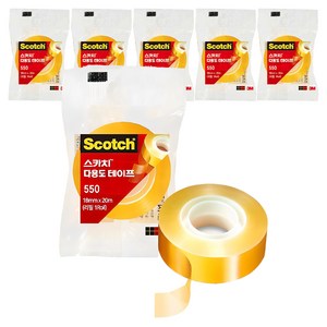 쓰리엠 스카치 다용도 테이프 550 18mm x 20m, 6개