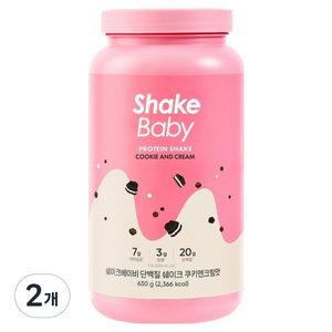 쉐이크베이비 락토컷 단백질 쉐이크 쿠키앤크림, 630g, 2개