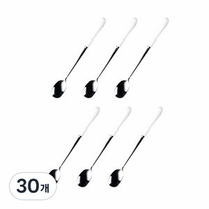 블룸엣홈 화이트젠 클래식 중티스푼, 혼합 색상, 30개