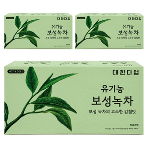 대한다업 유기농 보성녹차, 1.2g, 100개입, 3개