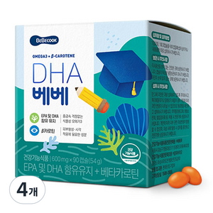베베쿡 DHA 베베 아동 건강기능식품, 90정, 4개