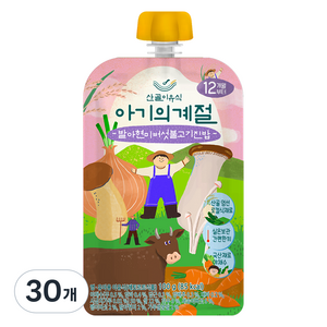 에코맘의산골이유식 유아용 아기의계절 완료기 발아현미버섯불고기진밥, 100g, 30개