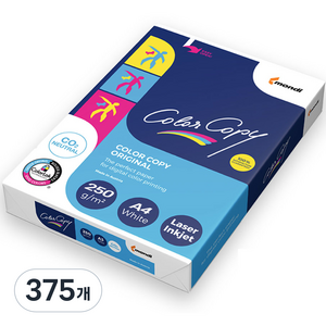 몬디 Color Lok 특수표면 정밀평탄도 Color Copy 복사용지 백색 250G, A4, 375개