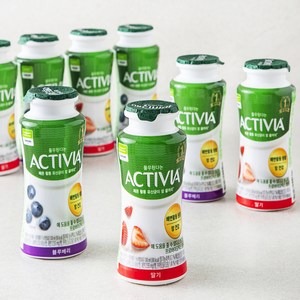 풀무원다논 액티비아 병 딸기 x 4p + 블루베리 x 4p 세트, 130ml, 8개입, 1세트
