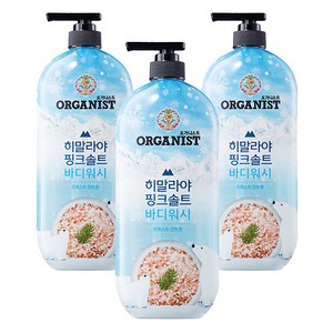 오가니스트 히말라야 핑크솔트 바디워시 포레스트 민트향, 865ml, 3개