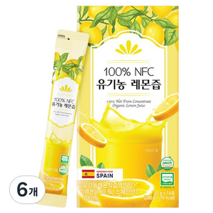 프롬바이오 NFC 유기농 레몬즙 14p, 280g, 6개