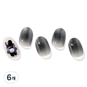 오호라 N 버니 네일스티커 세트, 블랙, 6개