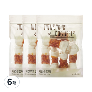 띵크유어도그티 강아지 딩고껌 중형 6P, 치킨, 240g, 6개