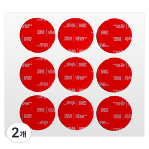 브이에이치비 쓰리엠 초강력 아크릴폼 원형 투명 양면테이프 65mm x 65mm 9p, 2개