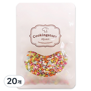 쿠킹스토리 스프링클 파스텔하트 셰이프 미니하트, 20개, 100g
