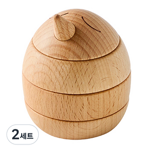 숲소리 링끼우기 아기펭귄 원목퍼즐 장난감 세트, 혼합색상, 2세트