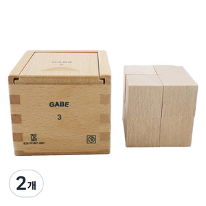 가베가족 큰솔 3가베 2.5cm KS3303, 원목색상, 2개