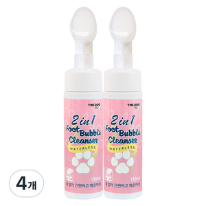 더독 2in1 풋 버블 반려동물용 클렌져, 130ml, 4개