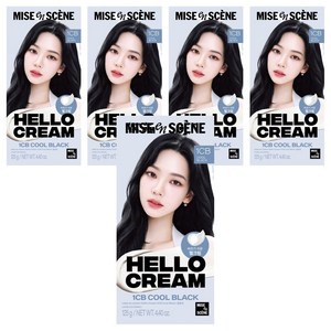 미쟝센 뉴 헬로크림 염색제, 쿨블랙, 5개