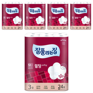 잘풀리는집 퀄팅 3겹 화장지, 30m, 24개입, 5개