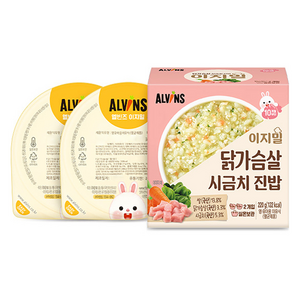 엘빈즈 이지밀 실온 이유식 진밥, 혼합맛(닭가슴살/시금치), 110g, 2개