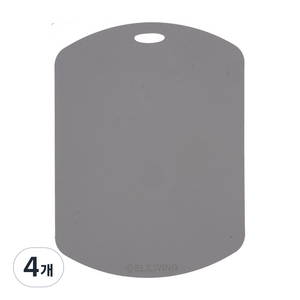 엘리리빙 TPU 도마 타원, 그레이, 4개