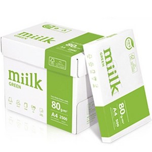 miilk 그린 복사용지 80g, A4, 2500개 골드박스 특가