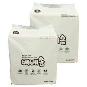 베베솜 무표백 순면 아기 건티슈 대용량, 55g, 500매, 2개