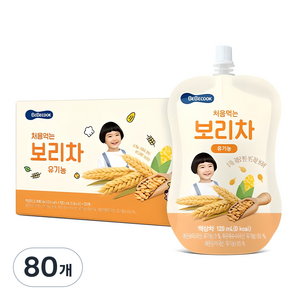 베베쿡 처음먹는 유기농 보리차, 120ml, 80개