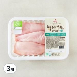 마니커 무항생제 인증 닭터의자연 닭가슴살 (냉장), 500g, 3개