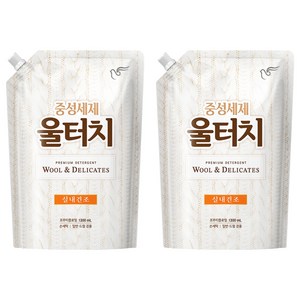 울터치 중성세제 리필, 1.3L, 2개