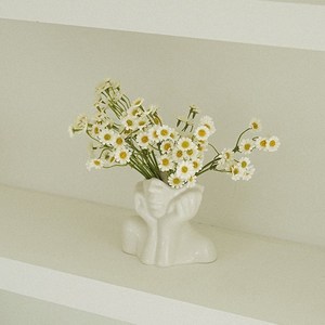 플라우스302 조화 마가렛 데이지 부케, 화이트, 2개