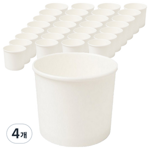 이로울생활 무인쇄 종이그릇 350ml, 4개, 50개입