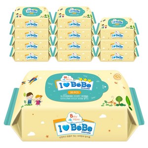 아이러브베베 물티슈 리필형 아이보리 휴대용, 62g, 20매, 12개