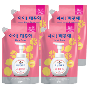 아이깨끗해 핸드워시 리필 레몬향, 450ml, 4개
