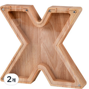 올라운더 알파벳 우드 돼지 저금통, X, 2개