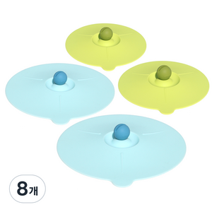 베링 실리콘 전자렌지 냉장고 간편 그릇뚜껑 2종 x 2p 세트, 혼합색상, 8개