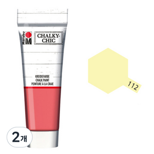 마라부 처키칙 빈티지 페인트 TUBE, 112pastelyellow, 100ml, 2개