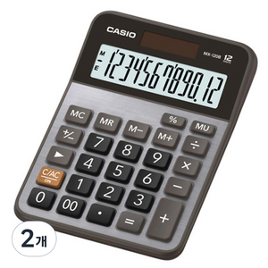 카시오 12단 계산기 MX-120B, 혼합 색상, 2개