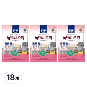 동원뉴트리플랜 고양이 뉴트리 스틱, 혼합맛(참치/연어), 280g, 18개