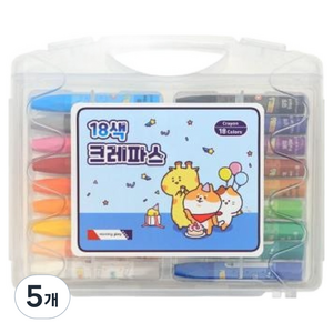 모닝글로리 크레파스 블루, 18색, 5개
