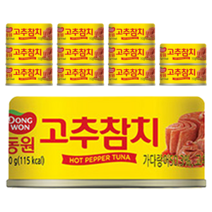 동원참치 고추참치 통조림, 90g, 12개